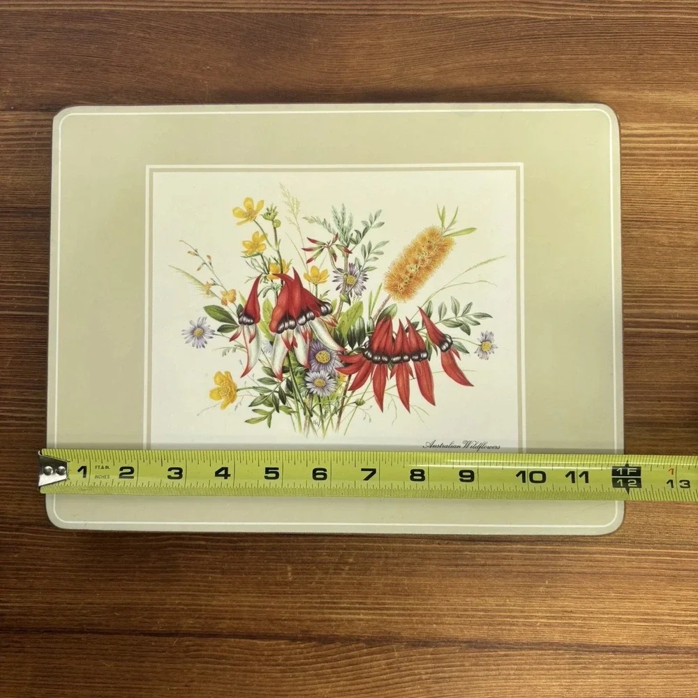 Pimpernel Set of 5 Australian Wildflowers Cork Back Placemats Made In England